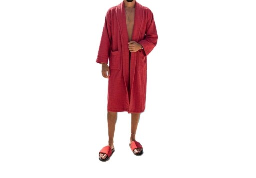 Halat de baie Terry, ET 2000 IMPEX, L/XL, bumbac, rosu