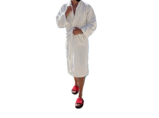 Halat de baie Terry, ET 2000 IMPEX, L/XL, bumbac, alb
