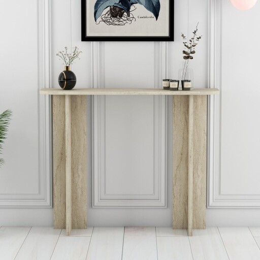 Masa de machiaj, Hanah Home, Modena, 105x85x30 cm, PAL, Travertin