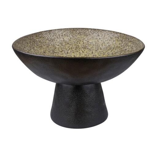 Bol negru/bej din gresie ø 31,5 cm By Hand – Mette Ditmer Denmark