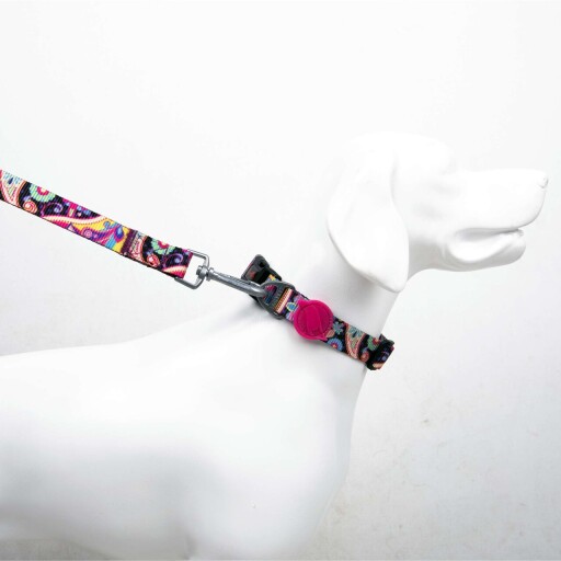 Lesă pentru câini, Paws &amp; Whiskers, Paisley Small, Poliester, Multicolor