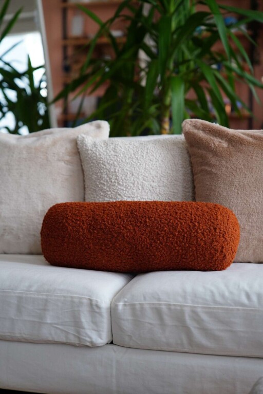Perna, Teddy Roller, 50x14x14 cm, 75% RECYCLED POLYESTER/25% POLYESTER, Caramiziu