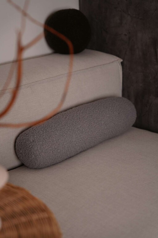 Perna, Teddy Roller, 50x14x14 cm, 75% RECYCLED POLYESTER/25% POLYESTER, Gri