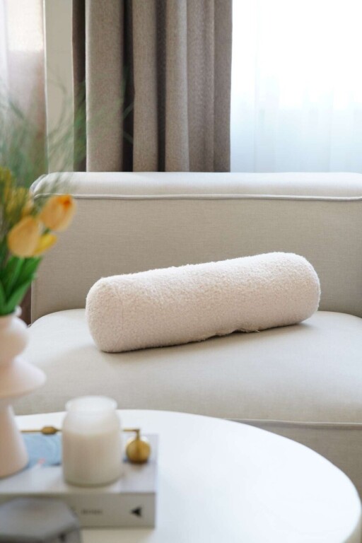 Perna, Teddy Roller, 50x14x14 cm, 75% RECYCLED POLYESTER/25% POLYESTER, Bej deschis
