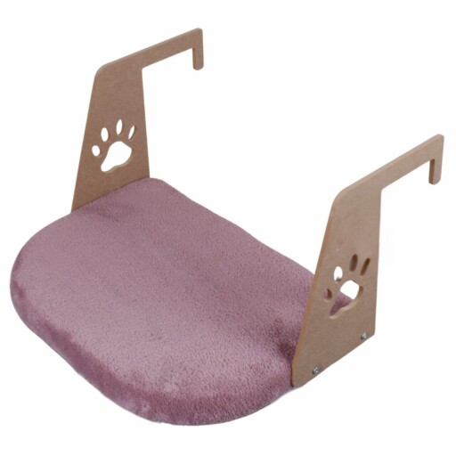 Pat pentru pisici, Paws &amp; Whiskers, Riana, Tesatura Welsoft, Roz prafuit