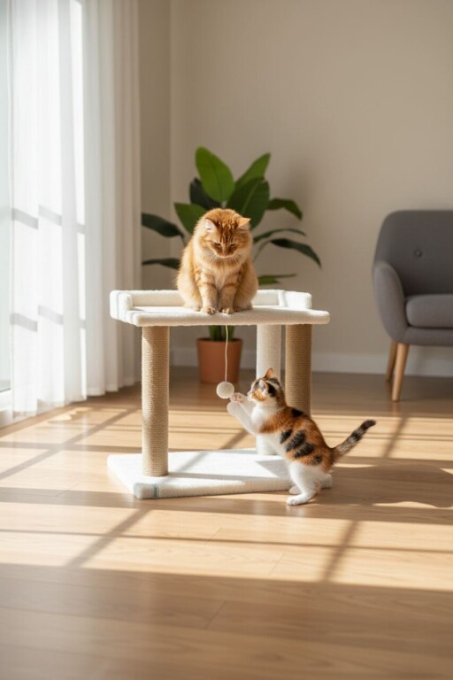 Pat pentru pisici, Paws &amp; Whiskers, Liza, Tesatura Welsoft, Alb