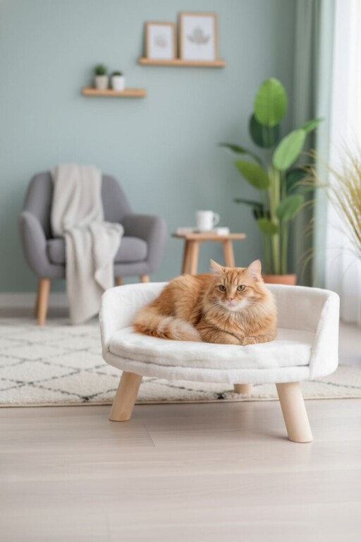 Pat pentru pisici, Paws &amp; Whiskers, Diana, Tesatura Welsoft, Alb