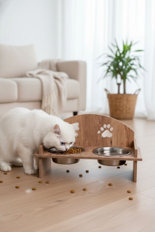 Bol pentru hrana animale de companie, Paws &amp; Whiskers, Apvm12, MDF , Multicolor