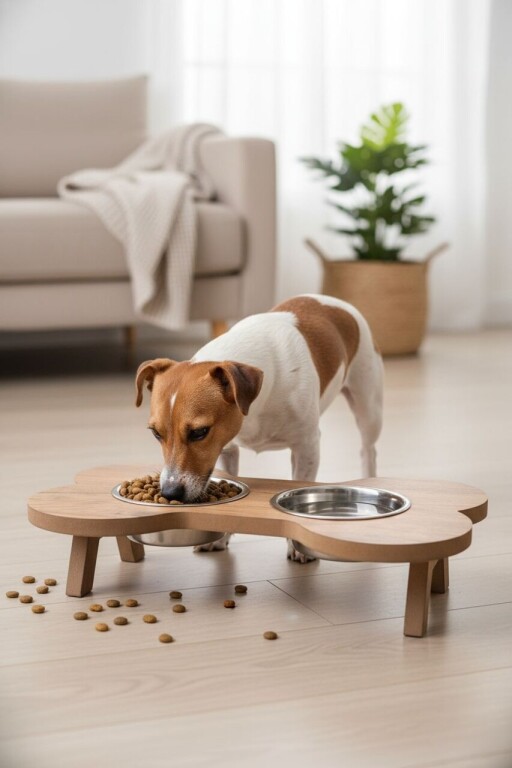 Bol pentru hrana animale de companie, Paws &amp; Whiskers, Apvm10, MDF , Multicolor