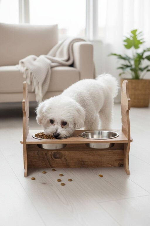 Bol pentru hrana animale de companie, Paws &amp; Whiskers, Apvm9, MDF , Multicolor