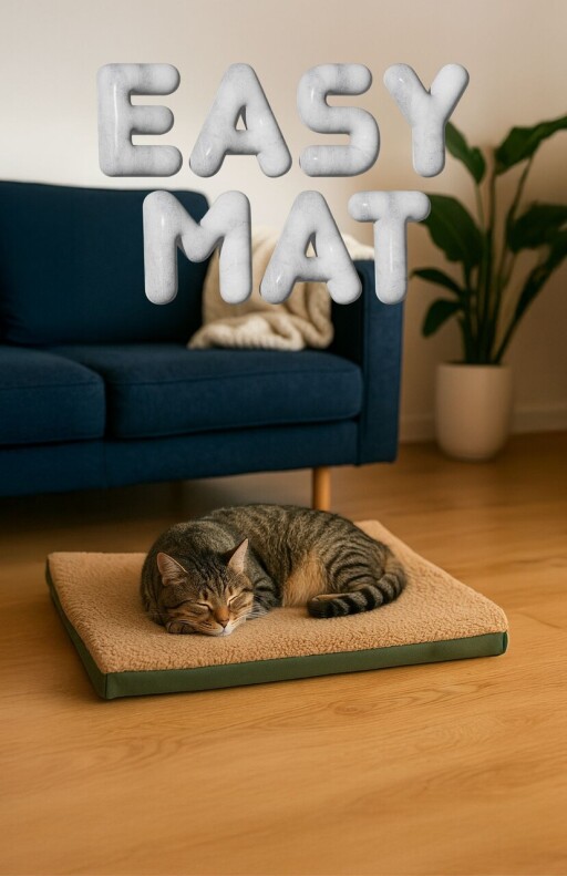 Pat pentru animale de companie, Paws &amp; Whiskers, Easy Mat 80 x 100, Material exterior: 100% poliester, Verde