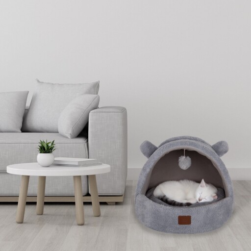 Pat pentru animale de companie, Paws &amp; Whiskers, Tom Cat, Material exterior: 100% poliester, Gri