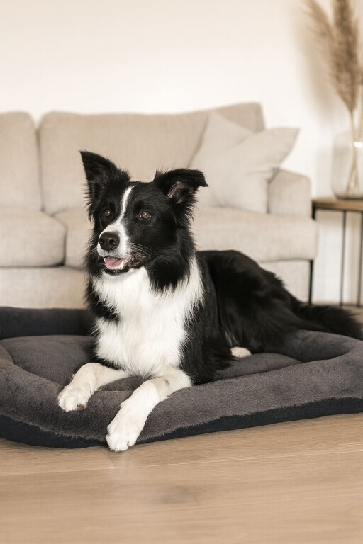 Pat pentru animale de companie, Paws &amp; Whiskers, Sally Dog 55 x 75, Material exterior: 100% poliester, Antracit