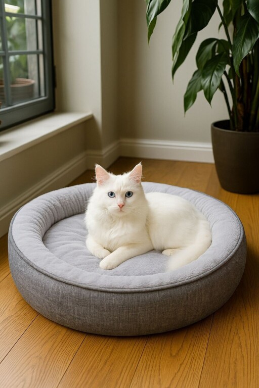 Pat pentru animale de companie, Paws &amp; Whiskers, Bunny 85 x 65, Material exterior: 100% poliester, Gri
