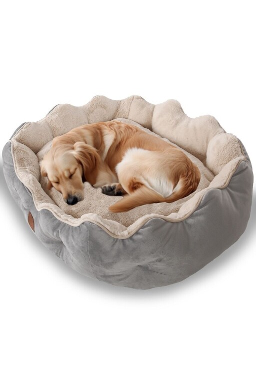 Pat pentru animale de companie, Paws &amp; Whiskers, Elsa Dog L, Material exterior: 100% poliester, Gri / Bej