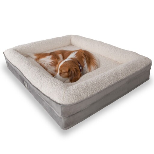 Pat pentru animale de companie, Paws &amp; Whiskers, Felix Dog L, Material exterior: 100% poliester, Gri/Alb