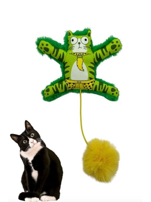 Jucărie pentru pisici, Paws &amp; Whiskers, Miyav 1012, 100% MATERIAL TEXTIL PLUȘOS, Verde
