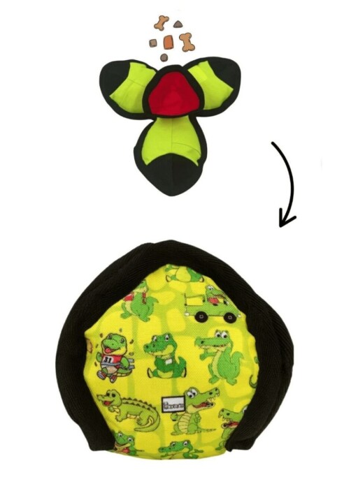 Jucărie pentru câini, Paws &amp; Whiskers, Havhav 1028, Poliester, Verde / Galben / Negru