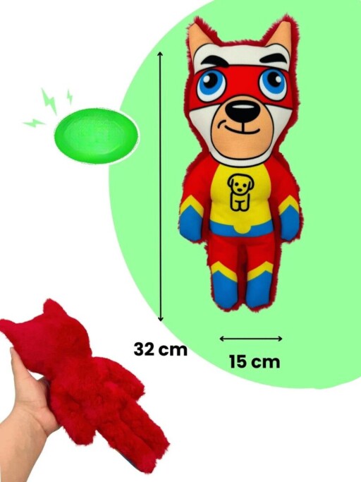 Jucărie pentru câini, Paws &amp; Whiskers, Havhav 1034, MATERIAL TEXTIL PLUȘAT/MATERIAL TEXTIL POLIESTER, Galben / Roșu / Albastru