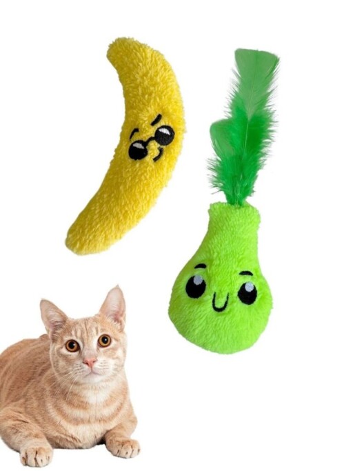 Jucărie pentru pisici, Paws &amp; Whiskers, Miyav 1004, 100% MATERIAL TEXTIL PLUȘOS, Galben verde