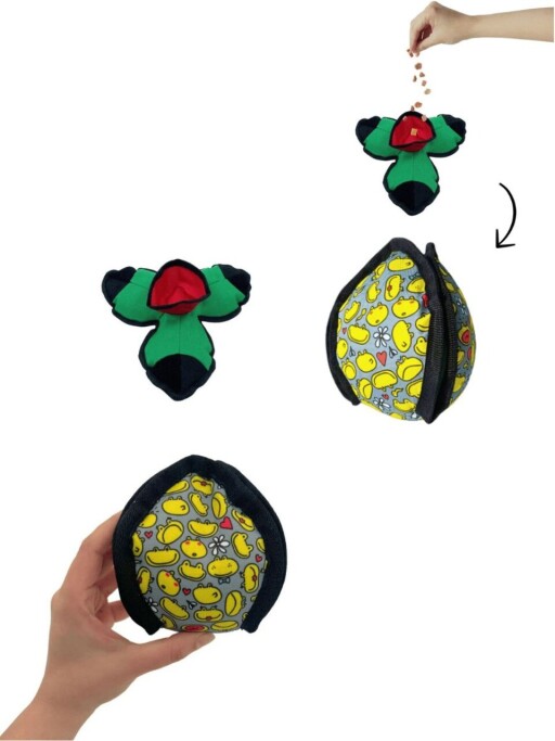 Jucărie pentru câini, Paws &amp; Whiskers, Havhav 1002, Poliester, Verde / Galben / Negru