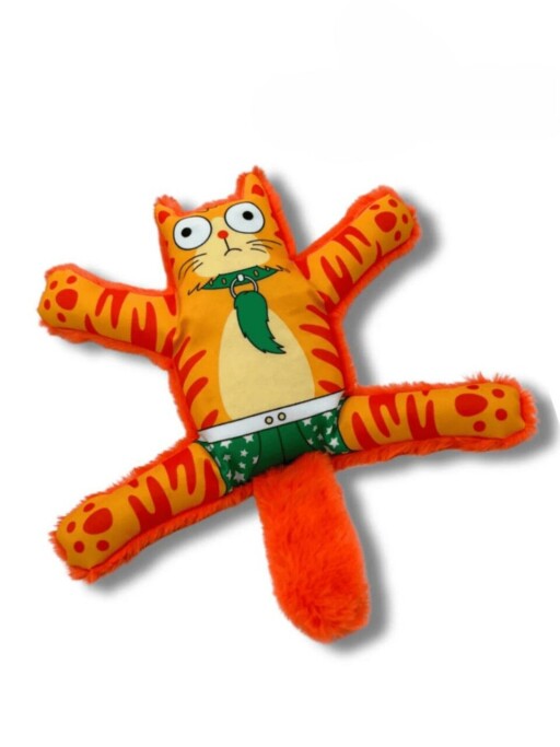 Jucărie pentru câini, Paws &amp; Whiskers, Havhav 1005, 100% MATERIAL TEXTIL PLUȘOS, Portocaliu
