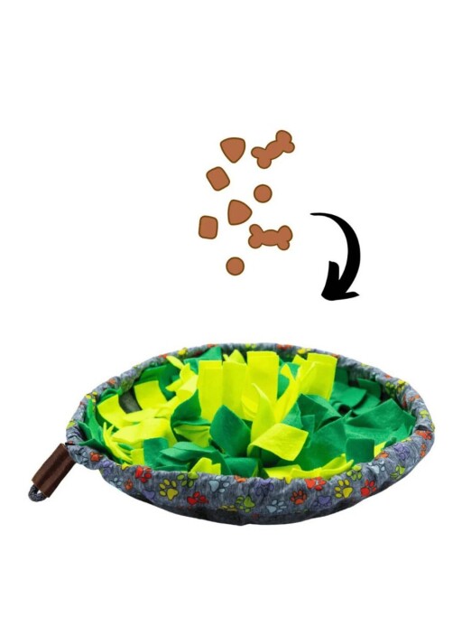 Jucărie pentru câini, Paws &amp; Whiskers, Havhav 1001, ȚESĂTURĂ DIN PÂSLUG/ȚESĂTURĂ DIN POLIESTER, Verde / Galben / Gri