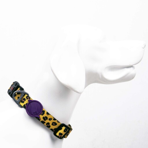 Zgarda pentru câini, Paws &amp; Whiskers, Leopard, Poliester, Multicolor
