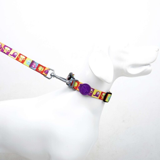 Lesă pentru câini, Paws &amp; Whiskers, Alliens Small, Poliester, Multicolor