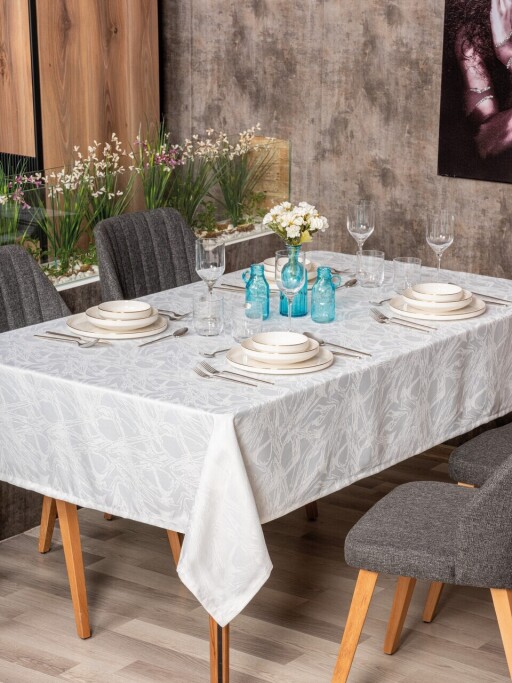 Fata de masa, L'essentiel Maison, Lavinia 220, Poliester, Alb