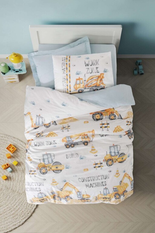 Lenjerie de pat pentru o persoana Young, L'essentiel Maison, Buildo, Bumbac Ranforce, Albastru