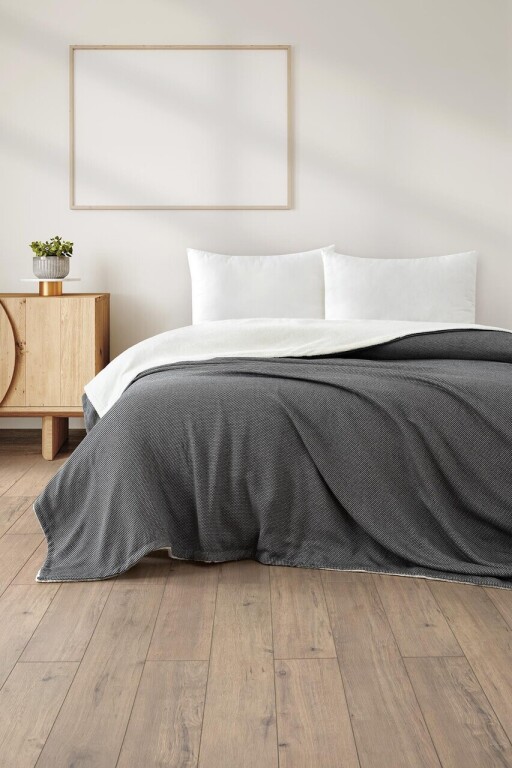 Patura Double, L'essentiel Maison, Likya, Amestec bumbac, Negru
