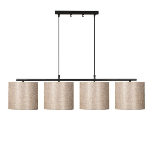 Lustră neagră cu abajur textil Baston – Opviq lights