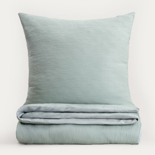 Lenjerie de pat King Size, Riva, Homla, 200x220 cm, 3 piese, microfibra din poliester, verde fistic