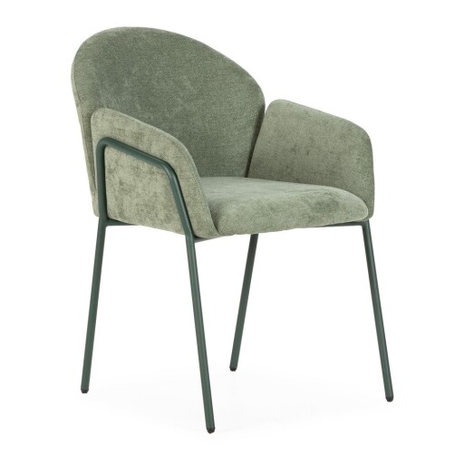 Set de scaune de sufragerie verde 2 buc. tapițat Aslin – MOME