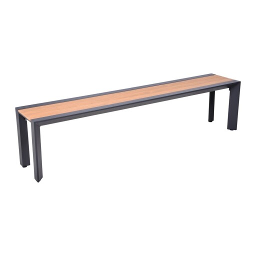 Bancă de grădină gri închis/maro din metal Silea – Garden Pleasure