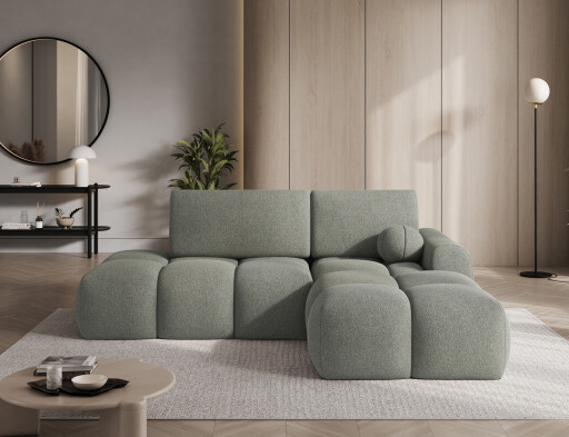 Coltar extensibil dreapta 3 locuri ELTAP, Vittario, 227x170x95 cm, lemn/poliester, verde olive