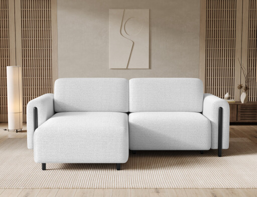 Coltar extensibil stanga 3 locuri ELTAP, LT-BL-01ROY, Acossta, 244x154x95 cm, lemn/poliester, alb/negru