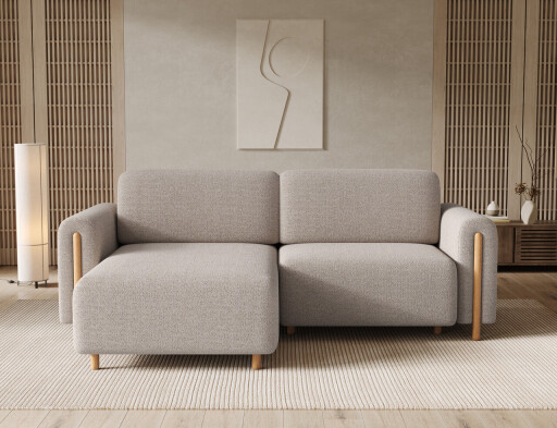 Coltar extensibil stanga 3 locuri ELTAP, LT-O-18ROY, Acossta, 244x154x95 cm, lemn/poliester, bej/natur