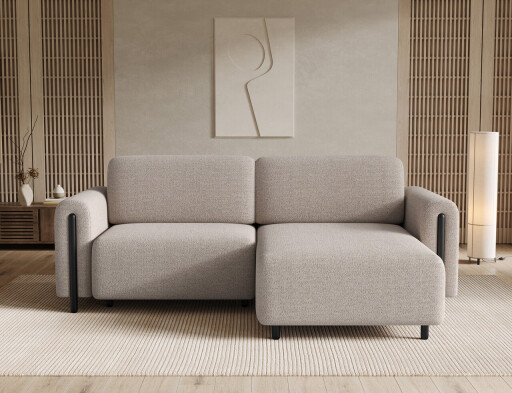 Coltar extensibil dreapta 3 locuri ELTAP, RT-BL-18ROY, Acossta, 244x154x95 cm, lemn/poliester, bej/negru