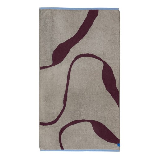 Prosop burgundy/grej din bumbac organic din frotir 70x133 cm Nova Arte – Mette Ditmer Denmark