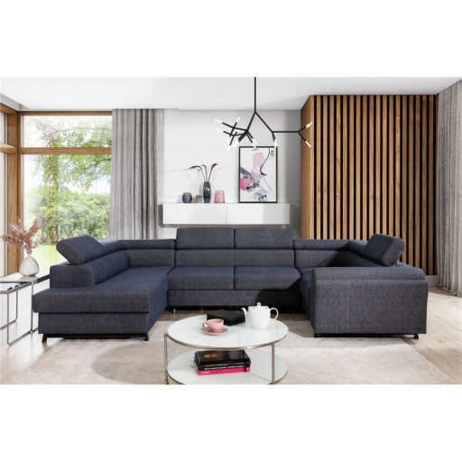 Coltar extensibil stanga 4 locuri ELTAP, Esc-11, Escada, 336x200x92 cm, lemn/poliester, gri antracit