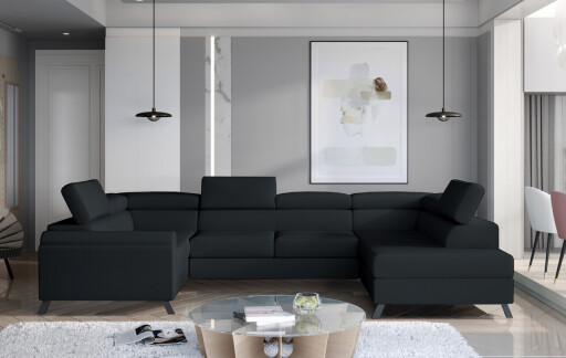 Coltar extensibil dreapta 4 locuri ELTAP, Esc-35, Escada, 336x200x92 cm, lemn/poliester, gri antracit