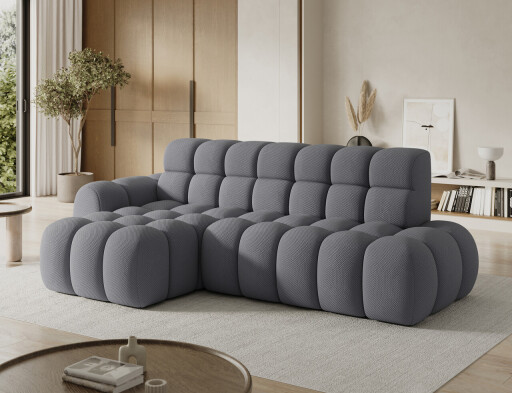 Coltar extensibil stanga 3 locuri ELTAP, Ceedro, 283x165x98 cm, lemn/poliester, gri inchis