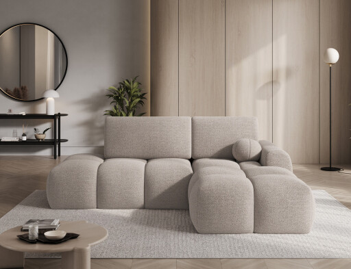 Coltar extensibil dreapta 3 locuri ELTAP, Vittario, 227x170x95 cm, lemn/poliester, bej