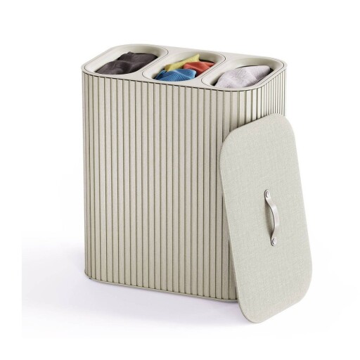 Coș de rufe bej 3x30 l din bambus Tota Trio Luxe – Joseph Joseph