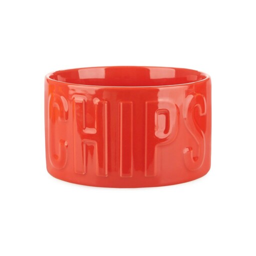 Bol mic roșu pentru servire din ceramică 1 l Chips – Balvi