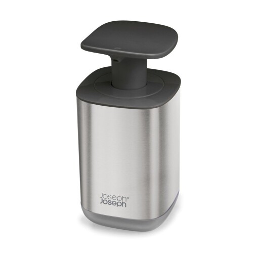 Dozator de săpun lichid argintiu lucios din oțel inoxidabil 250 ml Presto Steel – Joseph Joseph