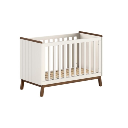 Pătuț bej din lemn de pin cu înălțime reglabilă 60x120 cm Sezane – Vipack