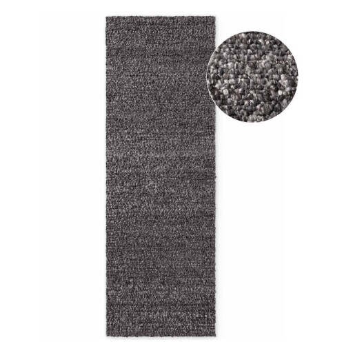 Covor tip traversă gri închis țesut manual din material bouclé 80x200 cm Notting Hill Portobello – Ted Baker